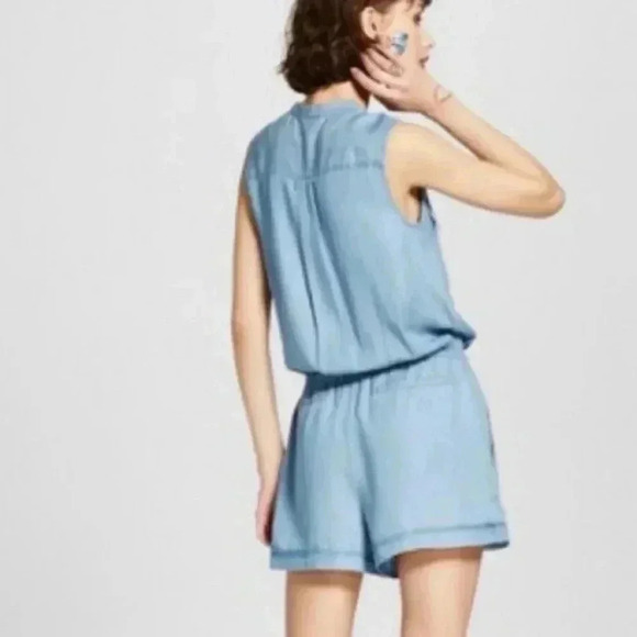Mossimo Chambray Sleeveless Romper S - Picture 3 of 8